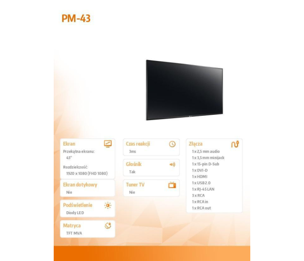 AG Neovo 43'' PM-43 Czarny - 1384320 - zdjęcie 3